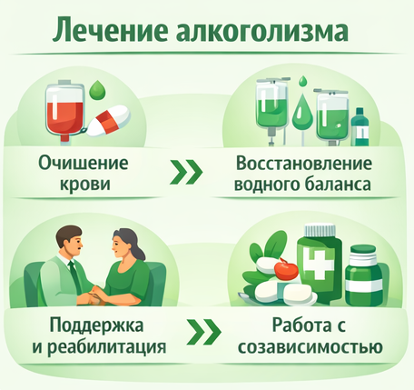 лечение алкоголизма в Нижнем Ломове этапы